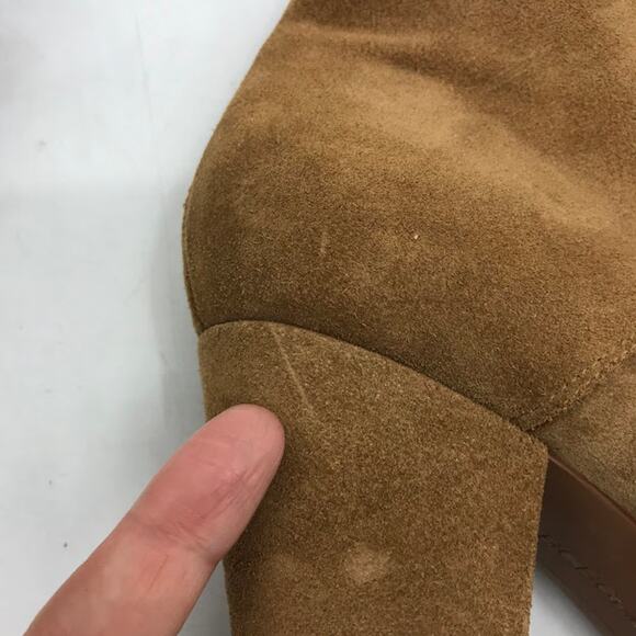 BCBGeneration Delphine Suede Booties 9 M Ankle Boots Lace Up Block Heel Brown - Picture 14 of 16